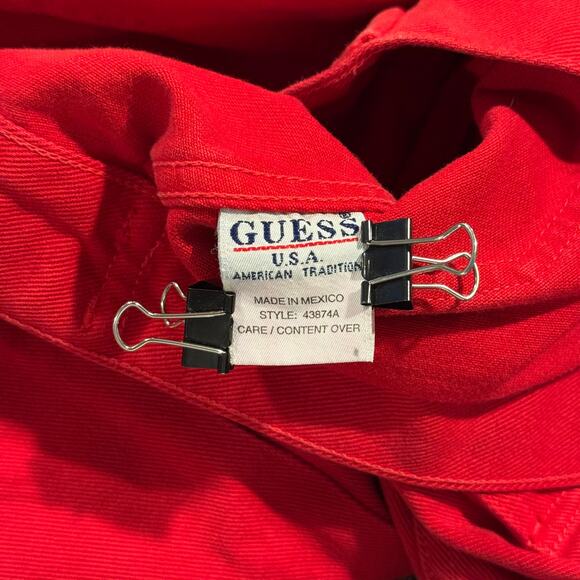 Guess Vintage Denim Jacket Trucker Y2K Coquette Cherry Americana Retro Medium - Picture 5 of 9